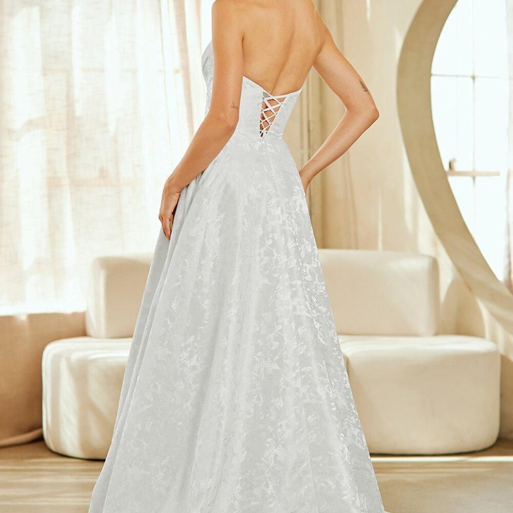 Black prom dress. formal party gala military ball pageant strapless ball gown - Picture 3 of 6